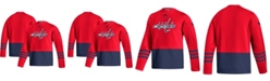 adidas Men's Red Washington Capitals Logo Aeroready Pullover Sweater